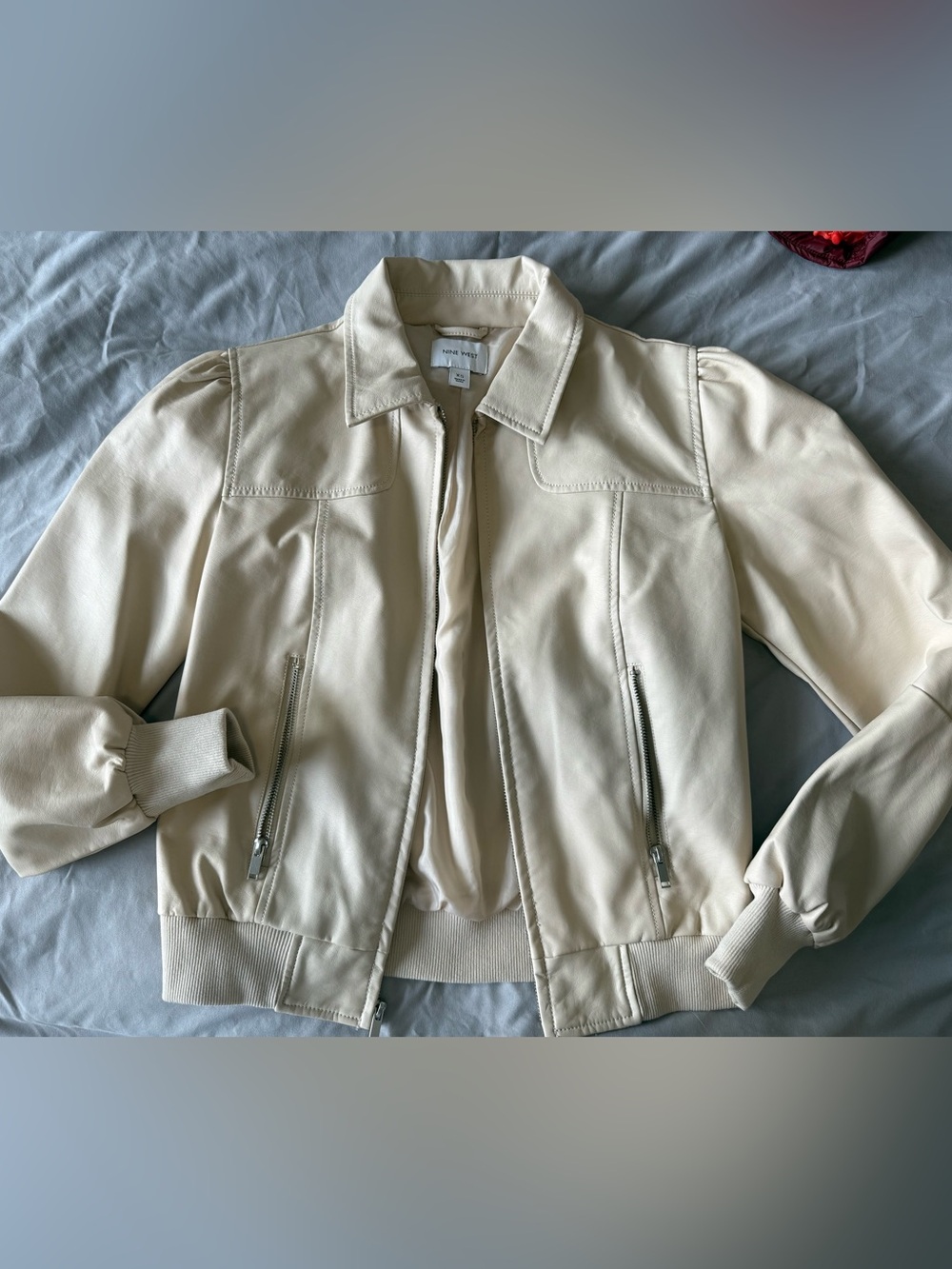 Nine West Cream Bomber Jacket